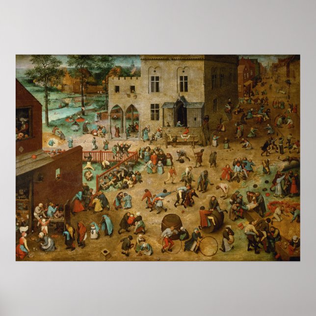 Kinderspiele von Pieter Bruegel Poster (Vorne)