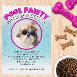 Kinderspielhund-Geburtstagsfeier für Foto im Pool Einladung