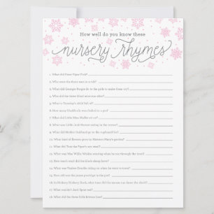 KinderspielkarteKindergarten Rhyme-Spiel Schneeflo Einladung