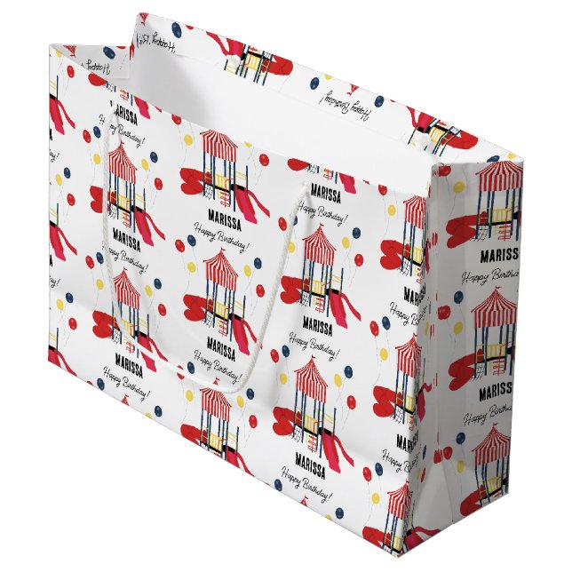 Kinderspielplatz Jungs Mädchen Geburtstag Individu Große Geschenktüte (Vorderseite Schrägansicht)