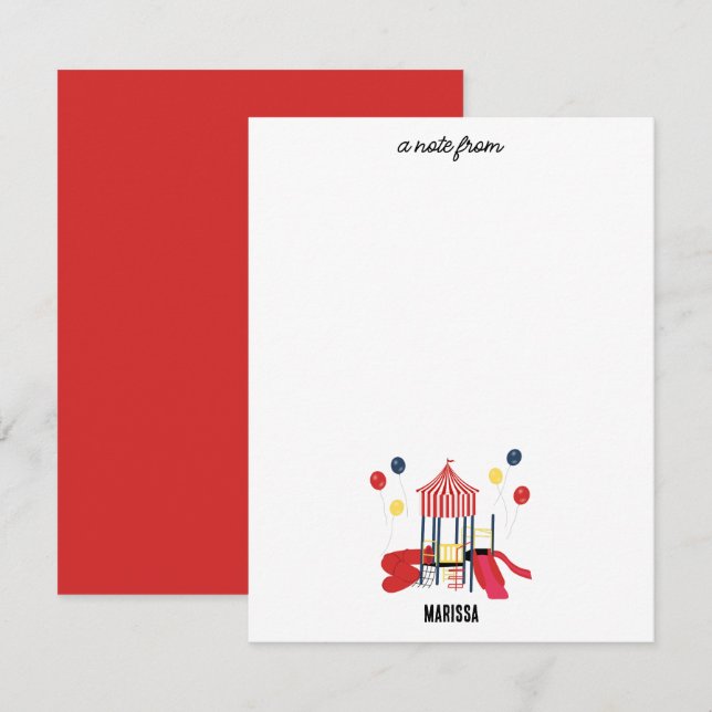 Kinderspielplatz Jungs Mädchen Geburtstag Individu Mitteilungskarte (Vorne/Hinten)