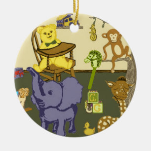 Kinderspielzeug auf runden Kinderzimmern Keramik Ornament