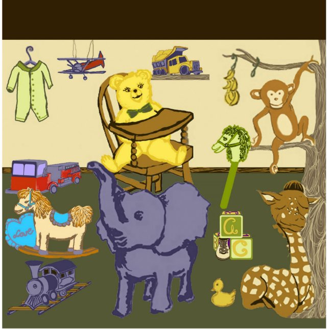 Kinderspielzeug aus Kinderzimmer im Zimmer Skulptu Fotoskulptur Ornament (Vorne)