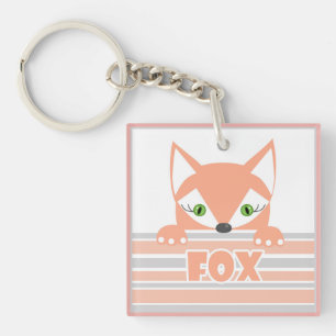 Kinderspielzeug-Druck in Fox-Illustration Schlüsselanhänger
