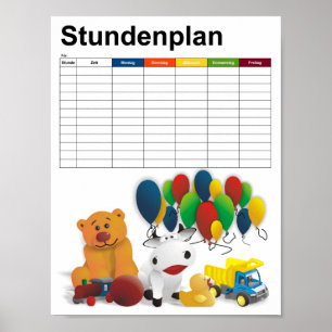 Kinderspielzeug / Fahrplan Poster