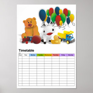 Kinderspielzeug / Fahrplan Poster
