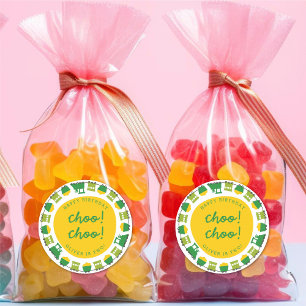 Kinderspielzeug Green Choo Züge Geburtstagsparty Runder Aufkleber