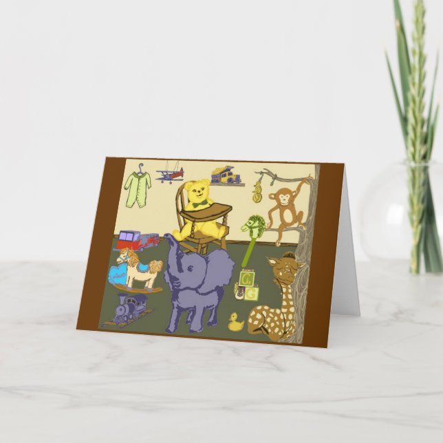 Kinderspielzeug-Kinderzimmer-Grußkarte Karte (Vorderseite)