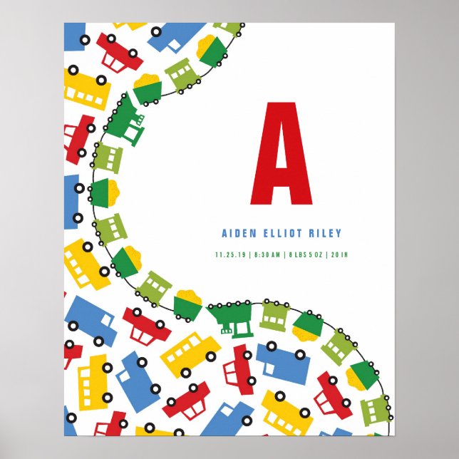 Kinderspielzeug Transport Custom Baby Kinderzimmer Poster (Vorne)