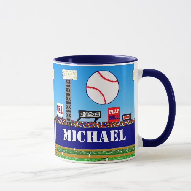 Kindersport-Baseball-Tassen-personalisiertes Tasse (Rechts)