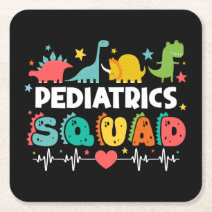Kinderstation Dinosaurier Krankenschwester Medizin Rechteckiger Pappuntersetzer