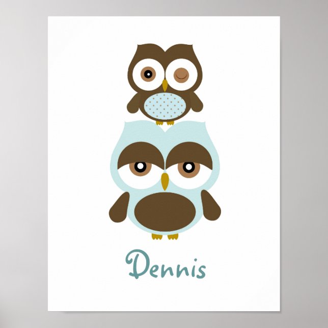 Kinderstube Eulen Jungen Poster Art (Vorne)