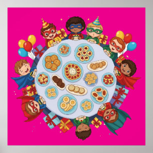 Kindersuperhero-Party Poster
