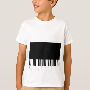KinderT - Shirt - Klavier-Tastatur Schwarz-weiß