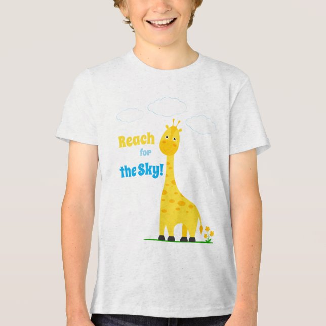 Kindert-Shirt mit einer süßen Giraffe Tri-Blend Shirt (Vorderseite)