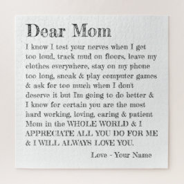 Kindertagesbrief Liebe Mama Typografie Puzzle