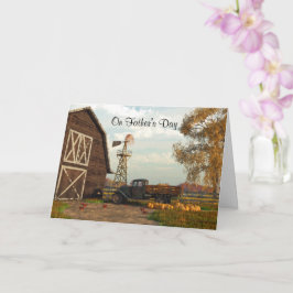 Kindertageskarte des Autumn Farm Scene Vatertag Karte