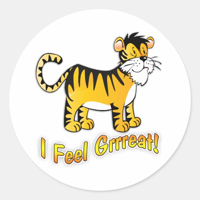 Kindertasche Sticker Tiger I Feel Great Party (Vorderseite)