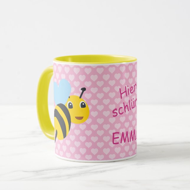 Kindertasse Biene - Hier schlürft |  Tasse (Vorderseite Links)