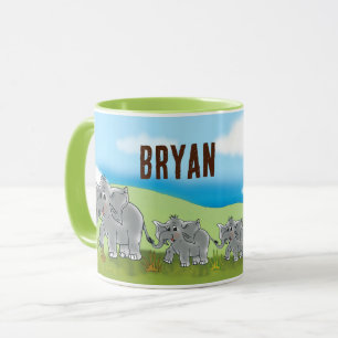 Kindertasse Niedliche Elefanten - Afrika Savanne Tasse