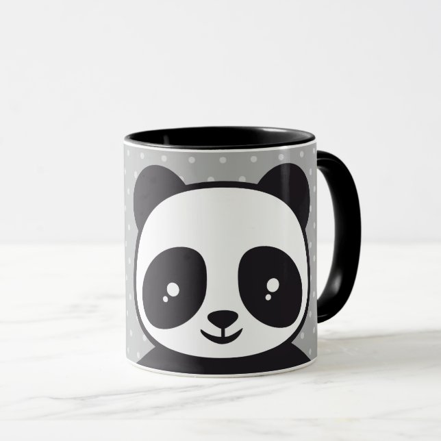 Kindertasse Pandabär - grau |  Tasse (VorderseiteRechts)