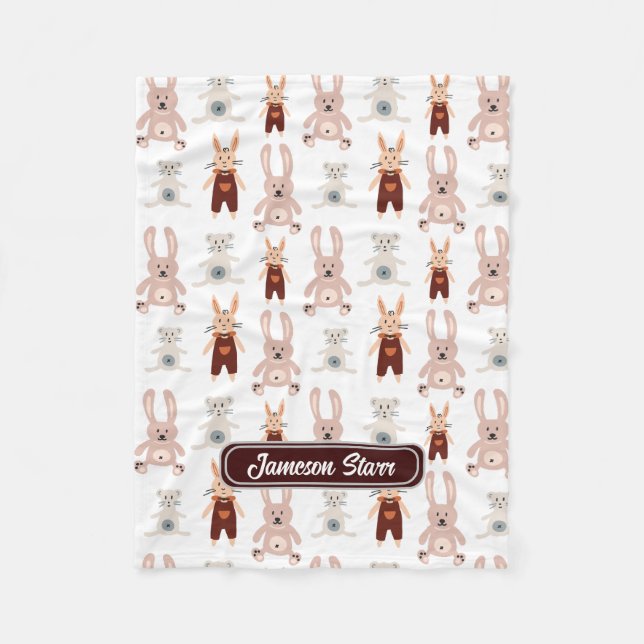 Kinderteddy Bären Cat Panda Bunny Toy Muster Fleecedecke (Vorderseite)