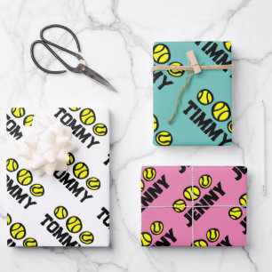 Kindertennis Geburtstagsblatt Geschenkpapier Set