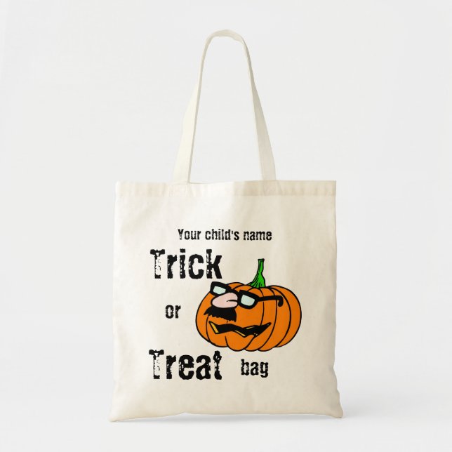 Kindertrick oder Treat Funny Pumpkin Tragetasche (Vorne)