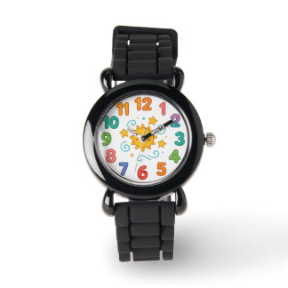 Kinderuhr - Cartoon-Stil Fun Clock Face Armbanduhr