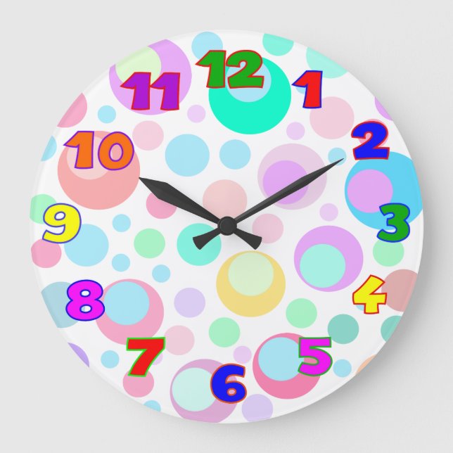 Kinderuhr, Kinderzimmer Große Wanduhr (Vorderseite)