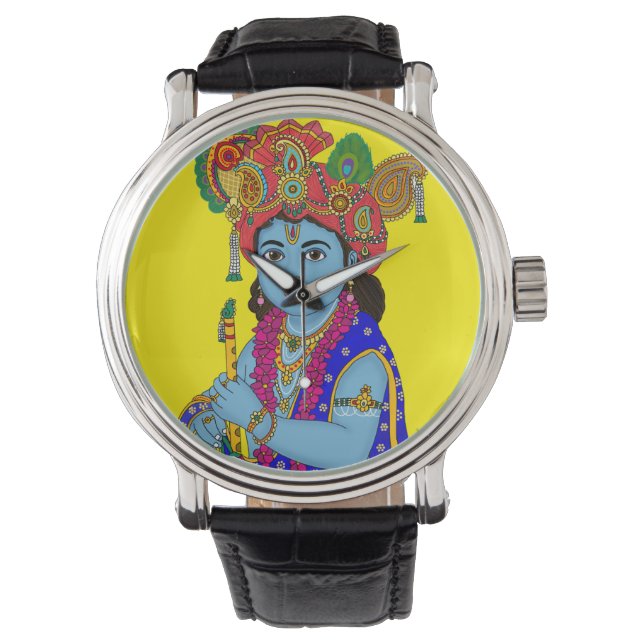 Kinderuhr Krishna an der Wand Armbanduhr (Vorderseite)