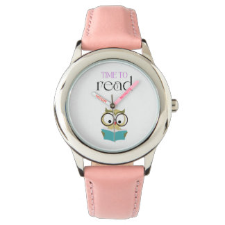 Kinderuhr mit Eule - "Time to Read"  Armbanduhr