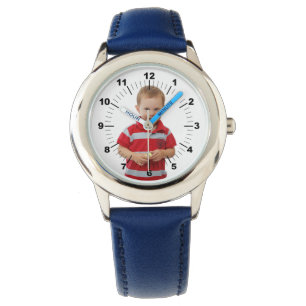 Kinderuhr - Personalisiert - blau nummeriert Armbanduhr