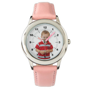 Kinderuhr - Personalisiert - rosa nummeriert Armbanduhr