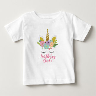 Kinderunicorn-Gold mustert Horn-T - Baby T-shirt