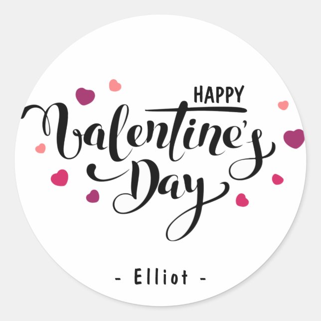 Kindervalentine für Schulen Runder Aufkleber (Vorderseite)