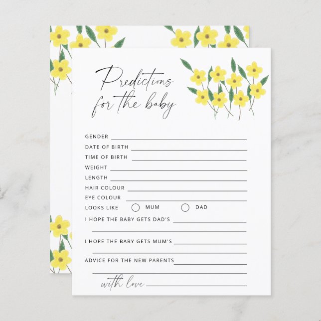 Kindervorhersagen und Ratschläge Wildblumen Kinder (Vorne/Hinten)