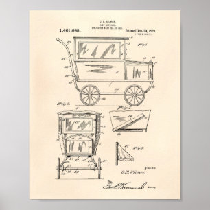 Kinderwagen 1921 Patentart - Alte Peper Poster