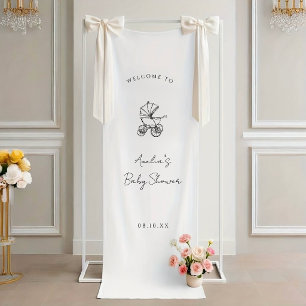 Kinderwagen-Baby-Party-Willkommen  Banner