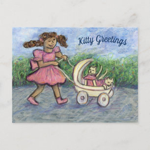 Kinderwagen Cat Lover Grußkarte Postkarte