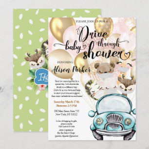 Kinderwagen durch Babydusche   Safari Friends Einladung