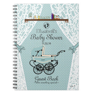 Kinderwagen-Kinderzimmer-Baby-Duschen-Gast-Buch Notizblock
