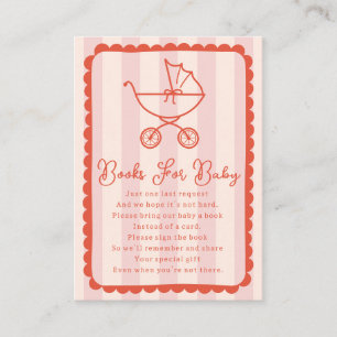 Kinderwagen-Stechpalmen-Rosa-Baby-Shower-Bücher fü Begleitkarte