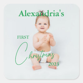 Kinderweihnachtsjubiläum hochladen quadratischer aufkleber