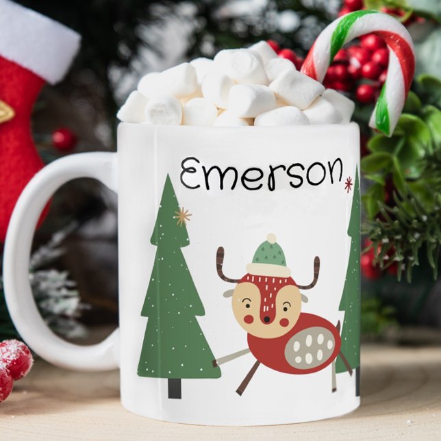 Kinderweihnachtsmugge Kaffeetasse (Cute Christmas mug, personalized kids mug, personalized christmas mug, mug with kids name, hot cocoa)