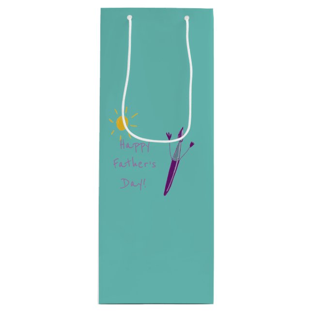 Kinderwerk für Vater Geschenktüte Für Weinflaschen (Vorderseite)