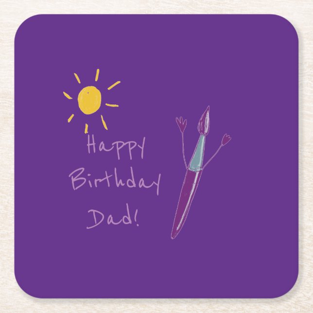 Kinderwerk für Vater Rechteckiger Pappuntersetzer (Vorderseite)