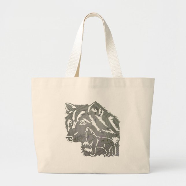 Kinderwolf-Taschen-Tasche Jumbo Stoffbeutel (Vorne)