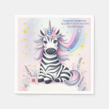 Kinderzebra Unicorn Rainbow Geburtstagsparty