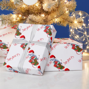 Kinderziege im Strumpf Weihnachtswrapping Paper Geschenkpapier